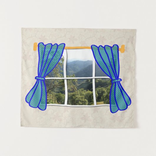 Kein Fenster Imitat Fenster Fantastischer Arbeitsp Wandteppich (Vorderseite (Horizontal))