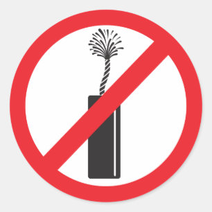 Kein Feuerwerk-Symbol Runder Aufkleber