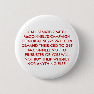 KEIN FILIBUSTER SENATOR McCONNELL. Button