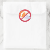 Kein Fisch oder Schalentiere Symbol Red Allergen A Runder Aufkleber (Tasche)
