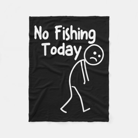 Kein Fischen heute Funny Sad Stick Man Anglerender Fleecedecke (Vorderseite)