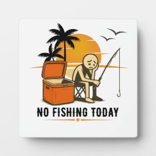 Kein Fischfang Heute Trauriger Angler Für Angler Fotoplatte