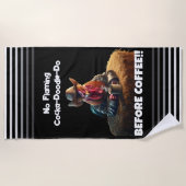 Kein flammendes Cocka-Doodle-Do Strandtuch (Vorderseite)