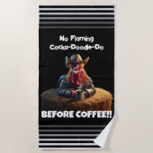 Kein flammendes Cocka-Doodle-Do Strandtuch (Vorderseite)