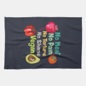 Kein Fleisch ohne Schmerzen Veganes Sprichwort Geschirrtuch (Horizontal)