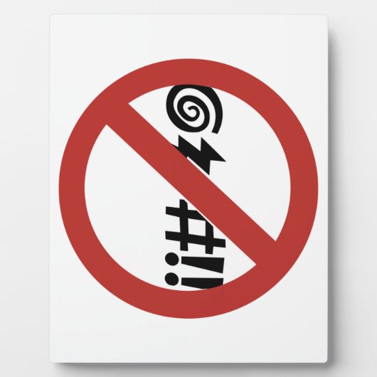 Kein Fluch erlaubt, Zeichen, Virginia, USA Fotoplatte (Vorderseite)