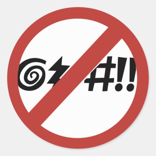 Kein Fluch erlaubt, Zeichen, Virginia, USA Runder Aufkleber (Vorderseite)