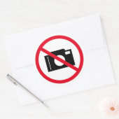 Kein Foto-Kamerasymbol verboten Runder Aufkleber (Umschlag)