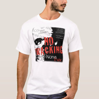 Kein Fracking T - Shirt im Rot, Schwarzweiss