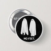 Kein Fuß-Geist-einfarbiger Geek beunruhigtes Button (Vorne & Hinten)