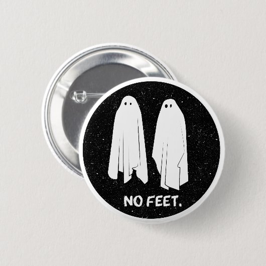 Kein Fuß-Geist-einfarbiger Geek beunruhigtes Button (Vorne & Hinten)