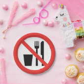 Kein Futter- und Alkoholzeichen Pappteller (Party)