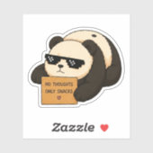 Kein Gedanke, nur Snacks Panda Aufkleber (Blatt)