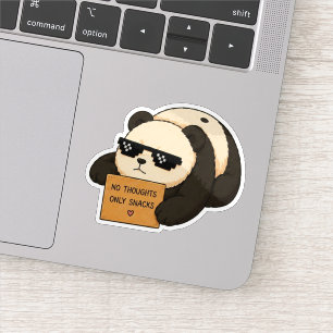 Kein Gedanke, nur Snacks Panda Aufkleber