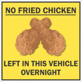 Kein gefrorenes Huhn Links im Fahrzeug Übernachtun Aufkleber