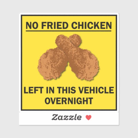 Kein gefrorenes Huhn Links im Fahrzeug Übernachtun Aufkleber (Blatt)