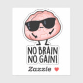 Kein Gehirn kein Gewinner Funny Brain Pub Aufkleber (Blatt)