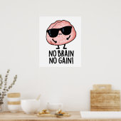 Kein Gehirn kein Gewinner Funny Brain Pub Poster (Küche)