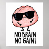 Kein Gehirn kein Gewinner Funny Brain Pub Poster (Vorne)
