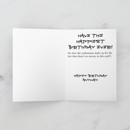 Kein Geld darin Karte (Innenseite)