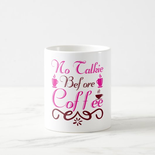 Kein Gerede vor dem Kaffee Kaffeetasse (Mittel)