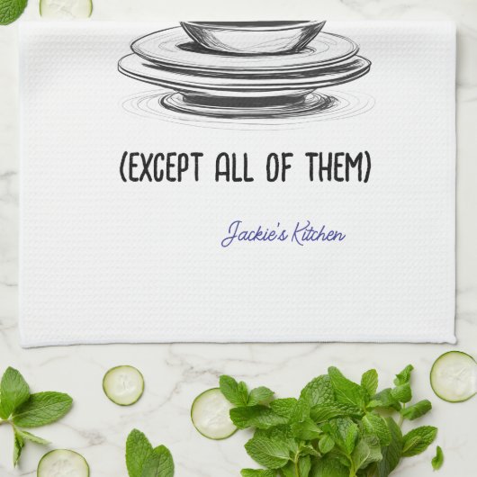 Kein Gericht Verlassen Hinter Funny Personalisiert Geschirrtuch (Gefaltet)