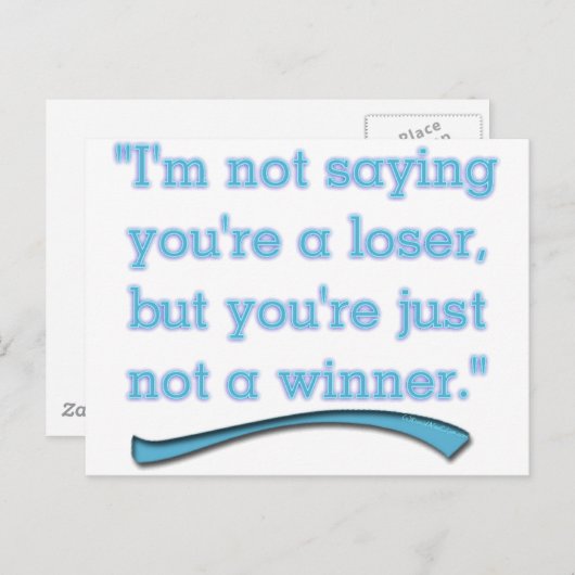 KEIN GEWINNER POSTKARTE (Vorne/Hinten)