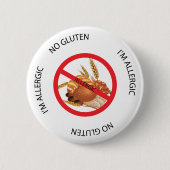 Kein Gluten-Allergie-Warnknopf Button (Vorderseite)