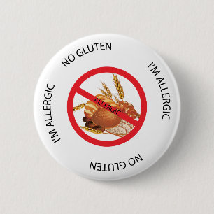 Kein Gluten-Allergie-Warnknopf Button