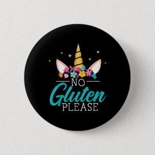 Kein Gluten Bitte Einhorn Celiac-Krankheit Bewusst Button