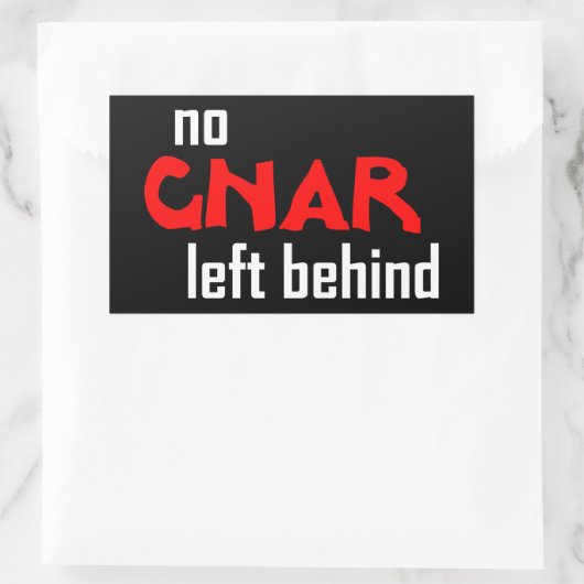 Kein Gnar Links Rechteckiger Aufkleber (Tasche)