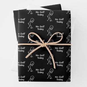 Kein Golf Heute Lustige Traurige Golfer Figur Humo Geschenkpapier Set