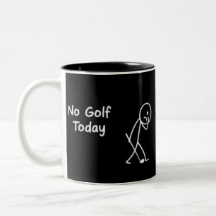 Kein Golf heute Lustige traurige Golferfigur Humor Zweifarbige Tasse