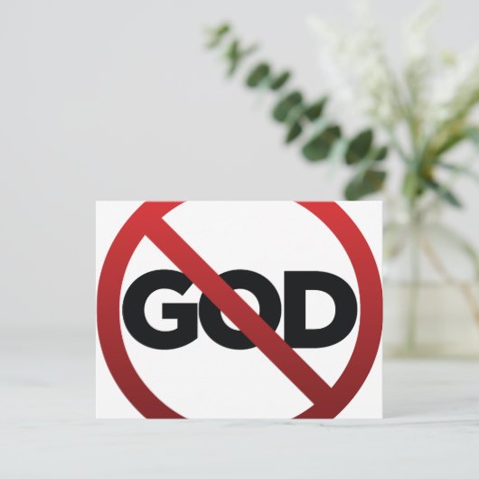 Kein Gott Postkarte (Stehend Vorderseite)