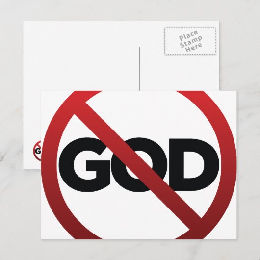 Kein Gott Postkarte (Vorne/Hinten)