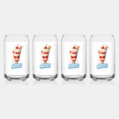 Kein Gourmet-Erdbeerparfait und Glas (Vorderseite)