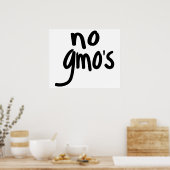 Kein GVO für die gesunde Lebensmittelumgebung Weiß Poster (Küche)