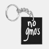 Kein GVO für die gesunde Lebensmittelumgebung Weiß Schlüsselanhänger (Vorderseite links)