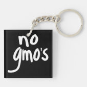 Kein GVO für die gesunde Lebensmittelumgebung Weiß Schlüsselanhänger (Rückseite)