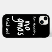 Kein GVO isst einen gesunden Schwarz-weißen Namen Case-Mate iPhone Hülle (Rückseite (Horizontal))