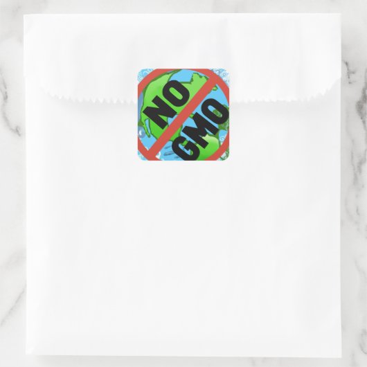 KEIN GVO QUADRATISCHER AUFKLEBER (Tasche)
