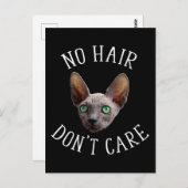 Kein Haar kümmert sich nicht um die lustige Sphynx Postkarte (Vorne/Hinten)