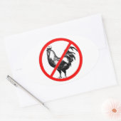 Kein Hahn?! Ovaler Aufkleber (Umschlag)