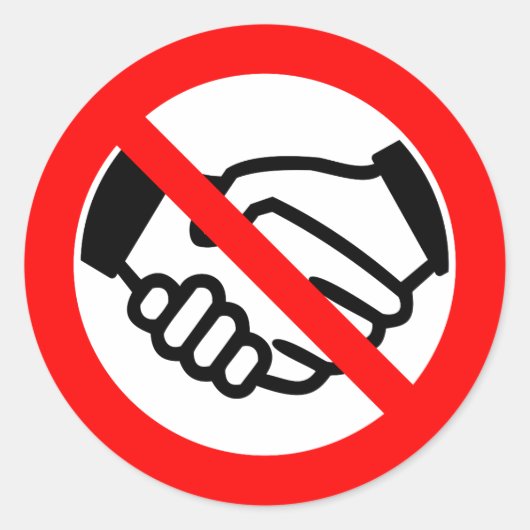 Kein Handschlag Runder Aufkleber (Vorderseite)