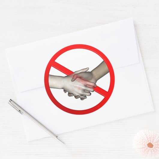 Kein Handschüttelzeichen Runder Aufkleber (Umschlag)