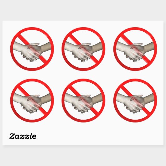 Kein Handschüttelzeichen Runder Aufkleber (Blatt)