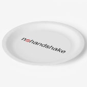 Kein Handshake Pappteller (Schrägansicht)