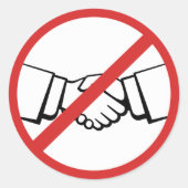 Kein Handshake Runder Aufkleber (Vorderseite)