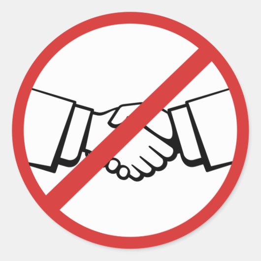 Kein Handshake Runder Aufkleber (Vorderseite)