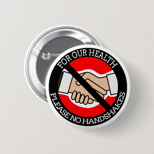 Kein Handshakes Personal Hygiene Business Button (Vorne & Hinten)